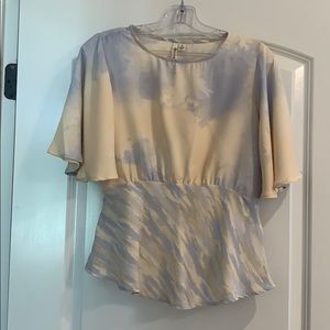 Versona Watercolor Peplum Top